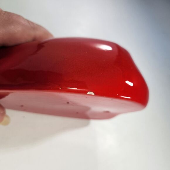 Fruit Wall Pocket Vase Set 2 Red Apple Orange Leaf Vintage Planter Hanging VTG - Picture 10 of 10